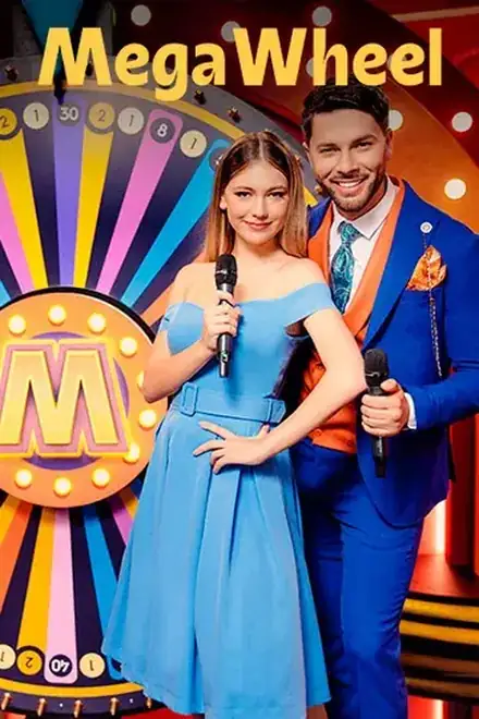 Mega Wheel money wheel hosted by a live presenter